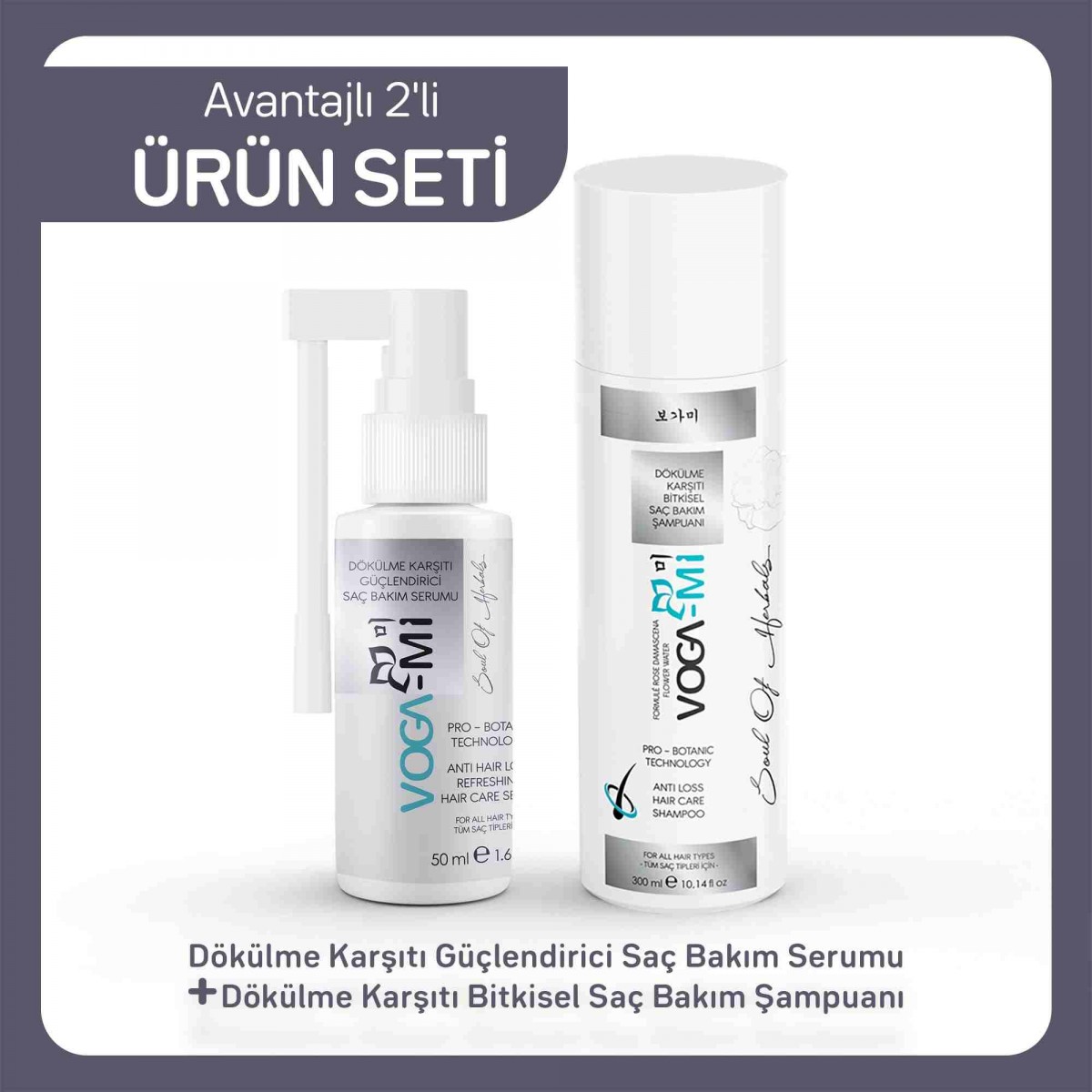 Vogami Dökülme Karşıtı Güçlendirici Saç Bakım Serumu + Dökülme Karşıtı Saç Bakım Şampuanı