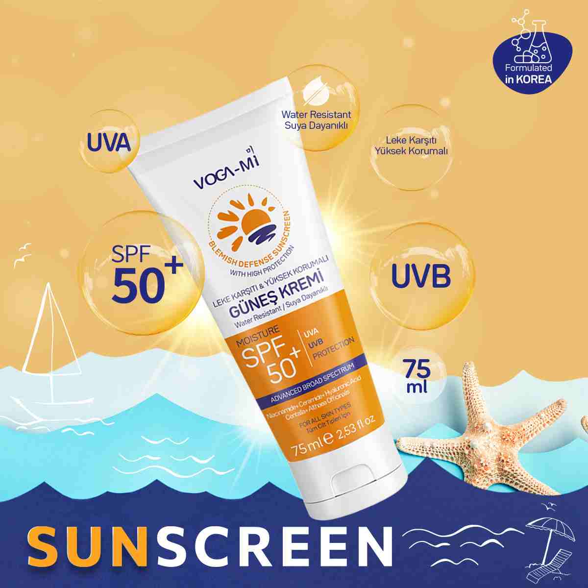 Vogami SF50+ Faktör Güneş Kremi